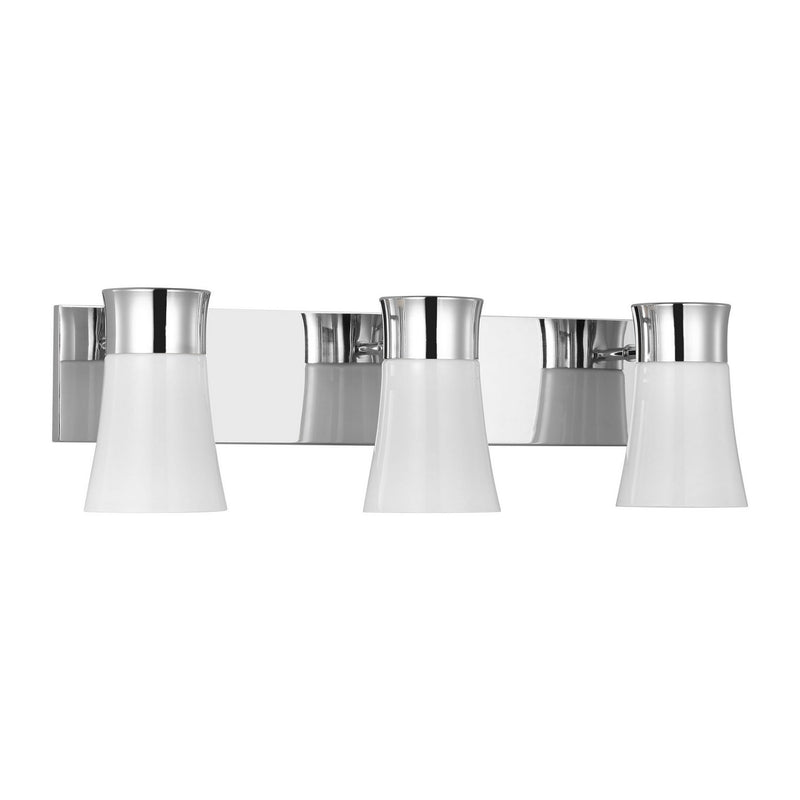 Three Light Vanity<br /><span style="color:#4AB0CE;">Entrega: 4-10 dias en USA</span><br /><span style="color:#4AB0CE;font-size:60%;">PREGUNTE POR ENTREGA EN PANAMA</span><br />Collection: Roy<br />Finish: Chrome