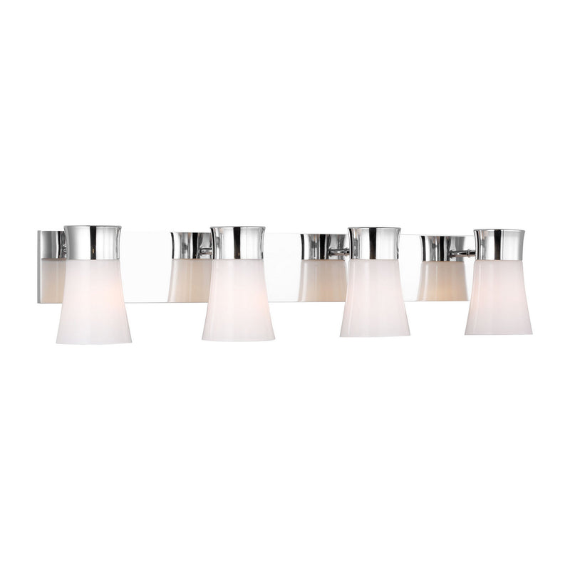 Four Light Vanity<br /><span style="color:#4AB0CE;">Entrega: 4-10 dias en USA</span><br /><span style="color:#4AB0CE;font-size:60%;">PREGUNTE POR ENTREGA EN PANAMA</span><br />Collection: Roy<br />Finish: Chrome