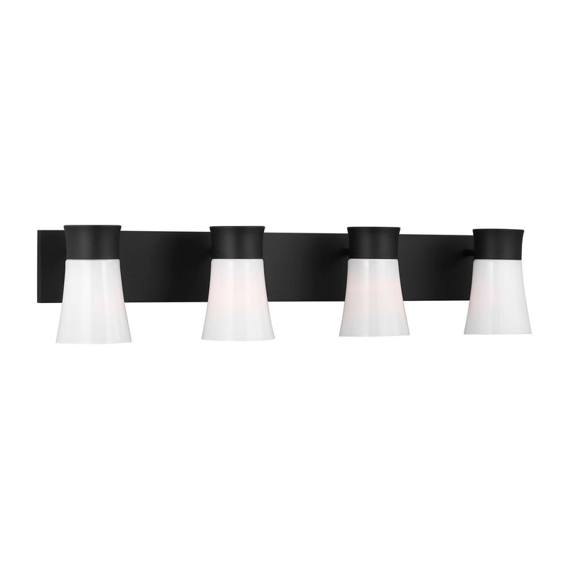 Four Light Vanity<br /><span style="color:#4AB0CE;">Entrega: 4-10 dias en USA</span><br /><span style="color:#4AB0CE;font-size:60%;">PREGUNTE POR ENTREGA EN PANAMA</span><br />Collection: Roy<br />Finish: Midnight Black