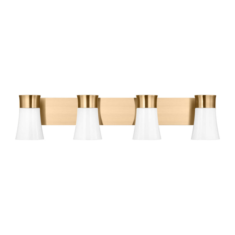 Four Light Vanity<br /><span style="color:#4AB0CE;">Entrega: 4-10 dias en USA</span><br /><span style="color:#4AB0CE;font-size:60%;">PREGUNTE POR ENTREGA EN PANAMA</span><br />Collection: Roy<br />Finish: Satin Brass