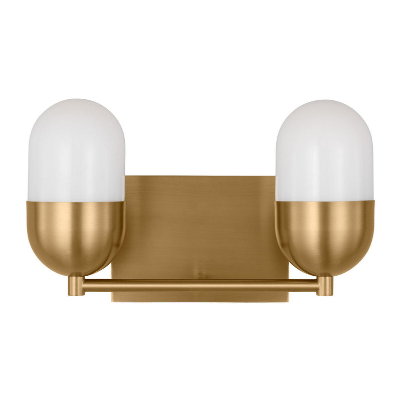 Two Light Vanity<br /><span style="color:#4AB0CE;">Entrega: 4-10 dias en USA</span><br /><span style="color:#4AB0CE;font-size:60%;">PREGUNTE POR ENTREGA EN PANAMA</span><br />Collection: Foster<br />Finish: Satin Brass