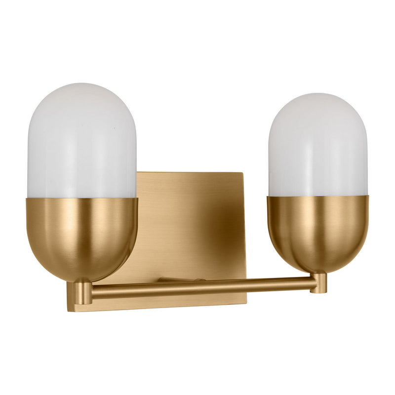 Two Light Vanity<br /><span style="color:#4AB0CE;">Entrega: 4-10 dias en USA</span><br /><span style="color:#4AB0CE;font-size:60%;">PREGUNTE POR ENTREGA EN PANAMA</span><br />Collection: Foster<br />Finish: Satin Brass