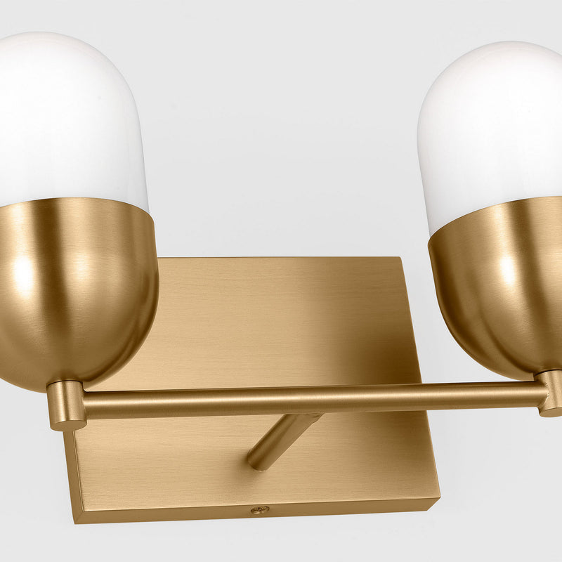 Two Light Vanity<br /><span style="color:#4AB0CE;">Entrega: 4-10 dias en USA</span><br /><span style="color:#4AB0CE;font-size:60%;">PREGUNTE POR ENTREGA EN PANAMA</span><br />Collection: Foster<br />Finish: Satin Brass