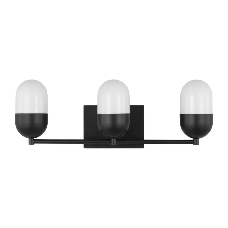 Three Light Vanity<br /><span style="color:#4AB0CE;">Entrega: 4-10 dias en USA</span><br /><span style="color:#4AB0CE;font-size:60%;">PREGUNTE POR ENTREGA EN PANAMA</span><br />Collection: Foster<br />Finish: Midnight Black