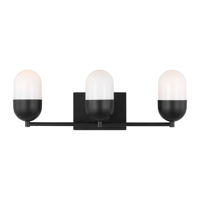 Three Light Vanity<br /><span style="color:#4AB0CE;">Entrega: 4-10 dias en USA</span><br /><span style="color:#4AB0CE;font-size:60%;">PREGUNTE POR ENTREGA EN PANAMA</span><br />Collection: Foster<br />Finish: Midnight Black