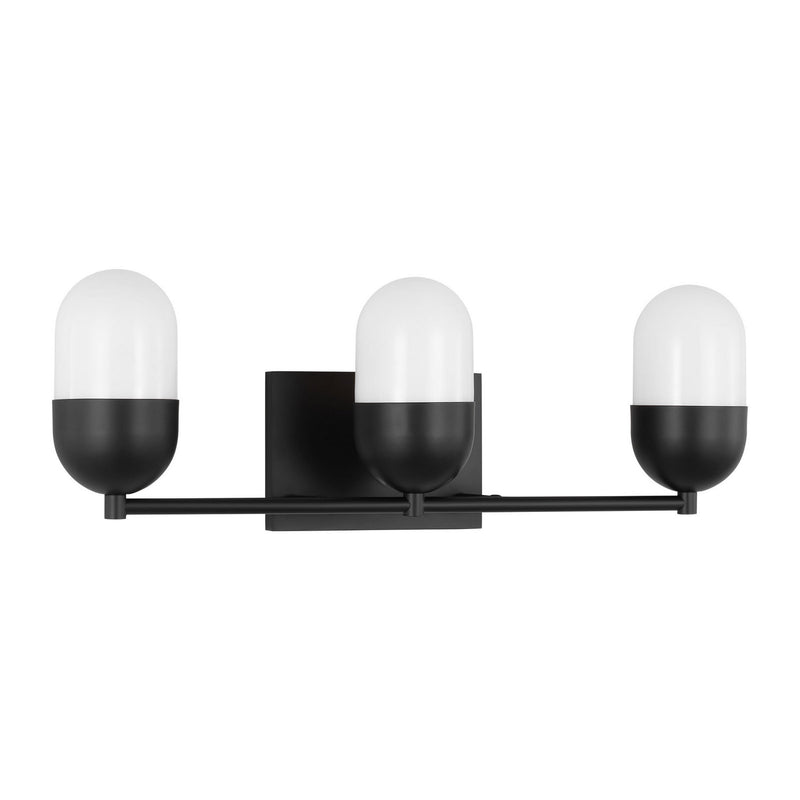 Three Light Vanity<br /><span style="color:#4AB0CE;">Entrega: 4-10 dias en USA</span><br /><span style="color:#4AB0CE;font-size:60%;">PREGUNTE POR ENTREGA EN PANAMA</span><br />Collection: Foster<br />Finish: Midnight Black
