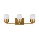 Three Light Vanity<br /><span style="color:#4AB0CE;">Entrega: 4-10 dias en USA</span><br /><span style="color:#4AB0CE;font-size:60%;">PREGUNTE POR ENTREGA EN PANAMA</span><br />Collection: Foster<br />Finish: Satin Brass