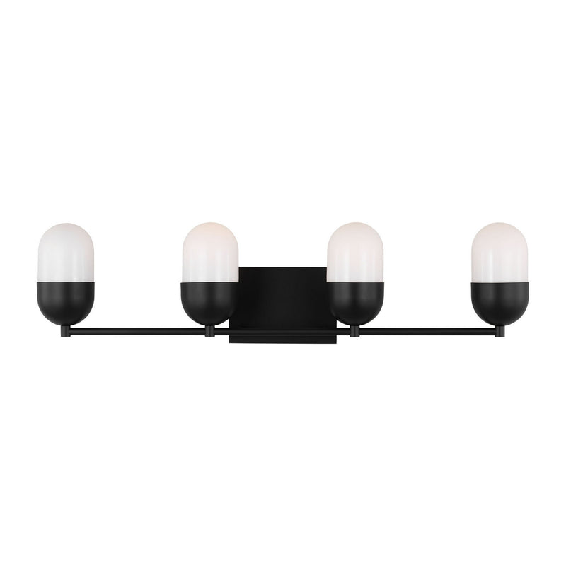 Four Light Vanity<br /><span style="color:#4AB0CE;">Entrega: 4-10 dias en USA</span><br /><span style="color:#4AB0CE;font-size:60%;">PREGUNTE POR ENTREGA EN PANAMA</span><br />Collection: Foster<br />Finish: Midnight Black