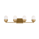 Four Light Vanity<br /><span style="color:#4AB0CE;">Entrega: 4-10 dias en USA</span><br /><span style="color:#4AB0CE;font-size:60%;">PREGUNTE POR ENTREGA EN PANAMA</span><br />Collection: Foster<br />Finish: Satin Brass