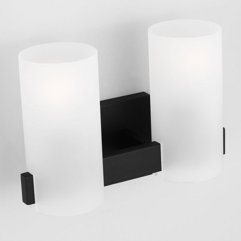 Two Light Vanity<br /><span style="color:#4AB0CE;">Entrega: 4-10 dias en USA</span><br /><span style="color:#4AB0CE;font-size:60%;">PREGUNTE POR ENTREGA EN PANAMA</span><br />Collection: Rhode<br />Finish: Midnight Black