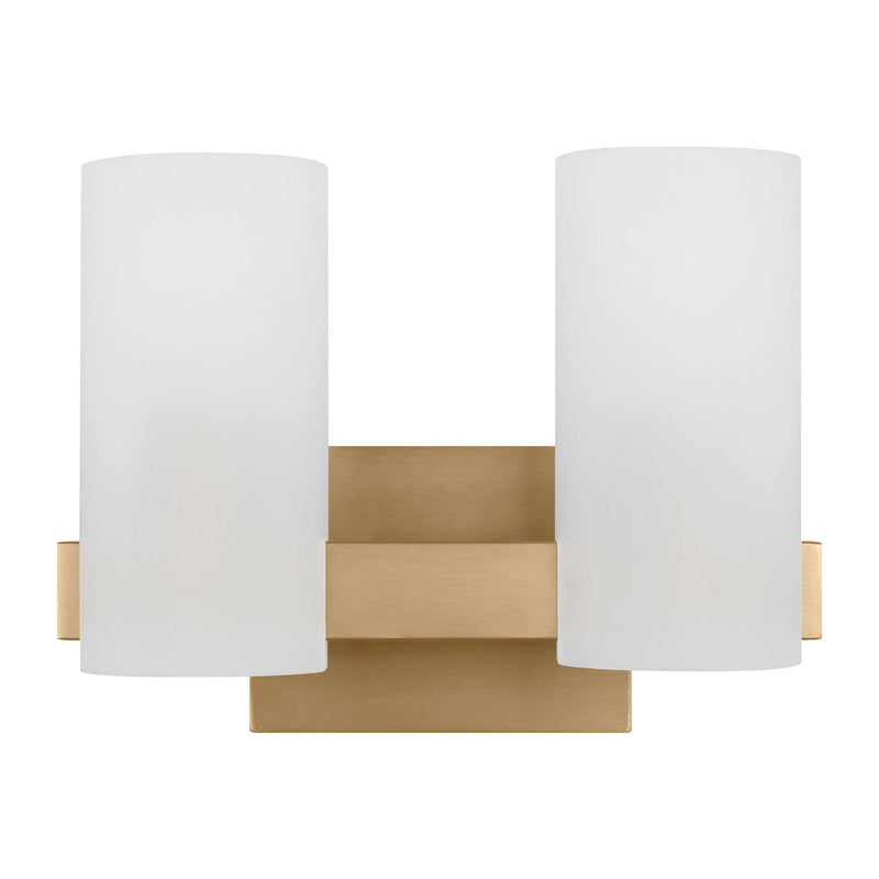 Two Light Vanity<br /><span style="color:#4AB0CE;">Entrega: 4-10 dias en USA</span><br /><span style="color:#4AB0CE;font-size:60%;">PREGUNTE POR ENTREGA EN PANAMA</span><br />Collection: Rhode<br />Finish: Satin Brass