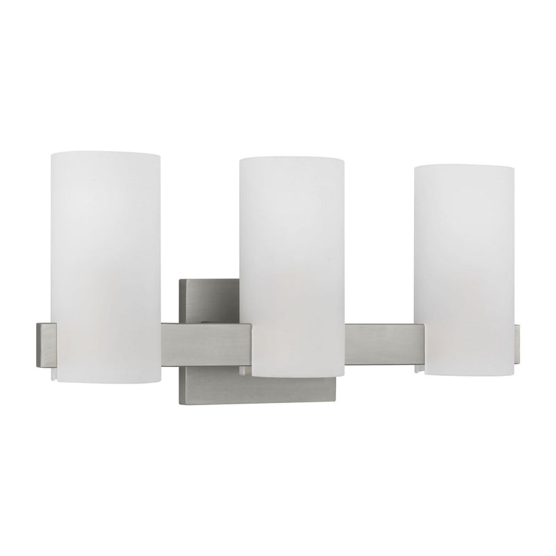 Three Light Vanity<br /><span style="color:#4AB0CE;">Entrega: 6-7 semanas en USA</span><br /><span style="color:#4AB0CE;font-size:60%;">PREGUNTE POR ENTREGA EN PANAMA</span><br />Collection: Rhode<br />Finish: Brushed Steel