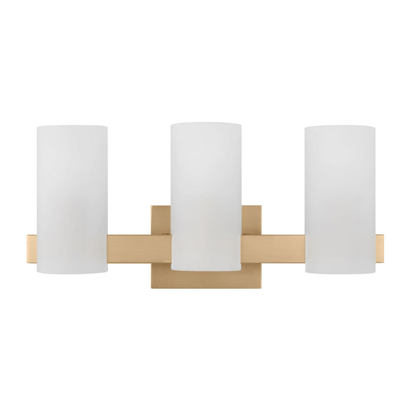 Three Light Vanity<br /><span style="color:#4AB0CE;">Entrega: 4-10 dias en USA</span><br /><span style="color:#4AB0CE;font-size:60%;">PREGUNTE POR ENTREGA EN PANAMA</span><br />Collection: Rhode<br />Finish: Satin Brass