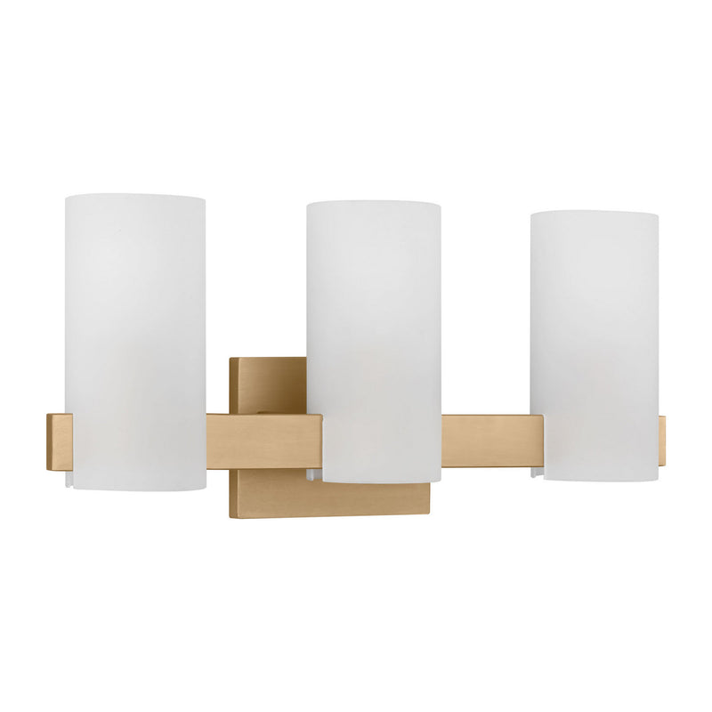 Three Light Vanity<br /><span style="color:#4AB0CE;">Entrega: 4-10 dias en USA</span><br /><span style="color:#4AB0CE;font-size:60%;">PREGUNTE POR ENTREGA EN PANAMA</span><br />Collection: Rhode<br />Finish: Satin Brass