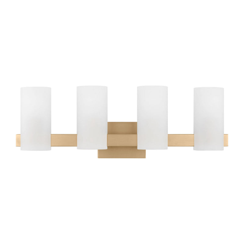 Four Light Vanity<br /><span style="color:#4AB0CE;">Entrega: 4-10 dias en USA</span><br /><span style="color:#4AB0CE;font-size:60%;">PREGUNTE POR ENTREGA EN PANAMA</span><br />Collection: Rhode<br />Finish: Satin Brass