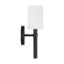One Light Wall Sconce<br /><span style="color:#4AB0CE;">Entrega: 10-11 semanas en USA</span><br /><span style="color:#4AB0CE;font-size:60%;">PREGUNTE POR ENTREGA EN PANAMA</span><br />Collection: Manor<br />Finish: Midnight Black