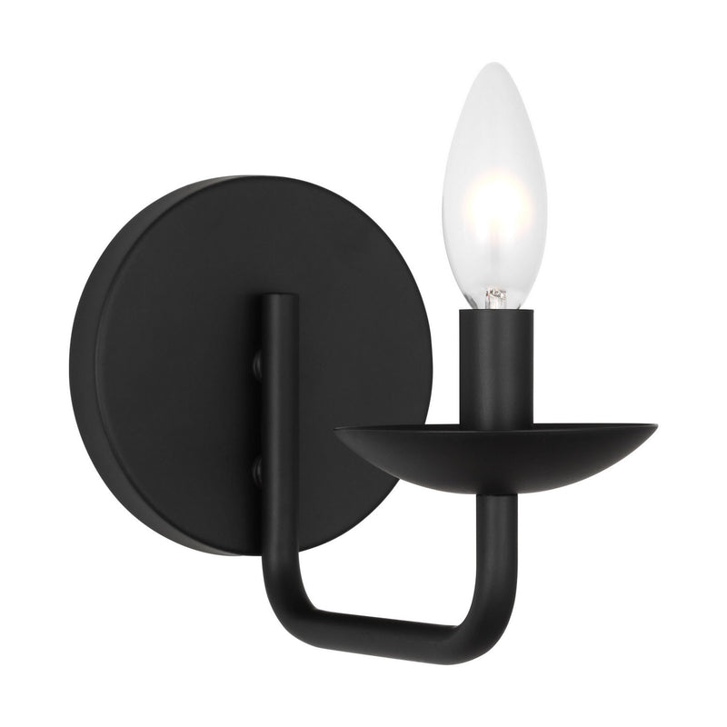 One Light Wall Sconce<br /><span style="color:#4AB0CE;">Entrega: 4-10 dias en USA</span><br /><span style="color:#4AB0CE;font-size:60%;">PREGUNTE POR ENTREGA EN PANAMA</span><br />Collection: Albion<br />Finish: Midnight Black