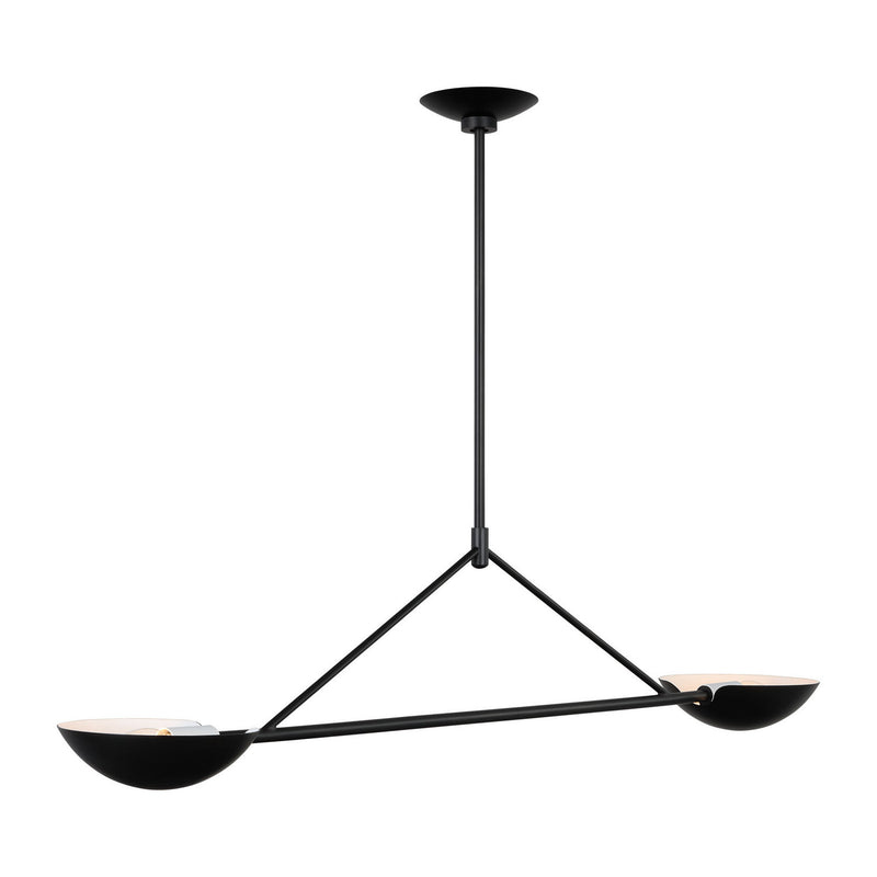 Two Light Linear Chandelier<br /><span style="color:#4AB0CE;">Entrega: 8-9 semanas en USA</span><br /><span style="color:#4AB0CE;font-size:60%;">PREGUNTE POR ENTREGA EN PANAMA</span><br />Collection: Nevel<br />Finish: Aged Iron