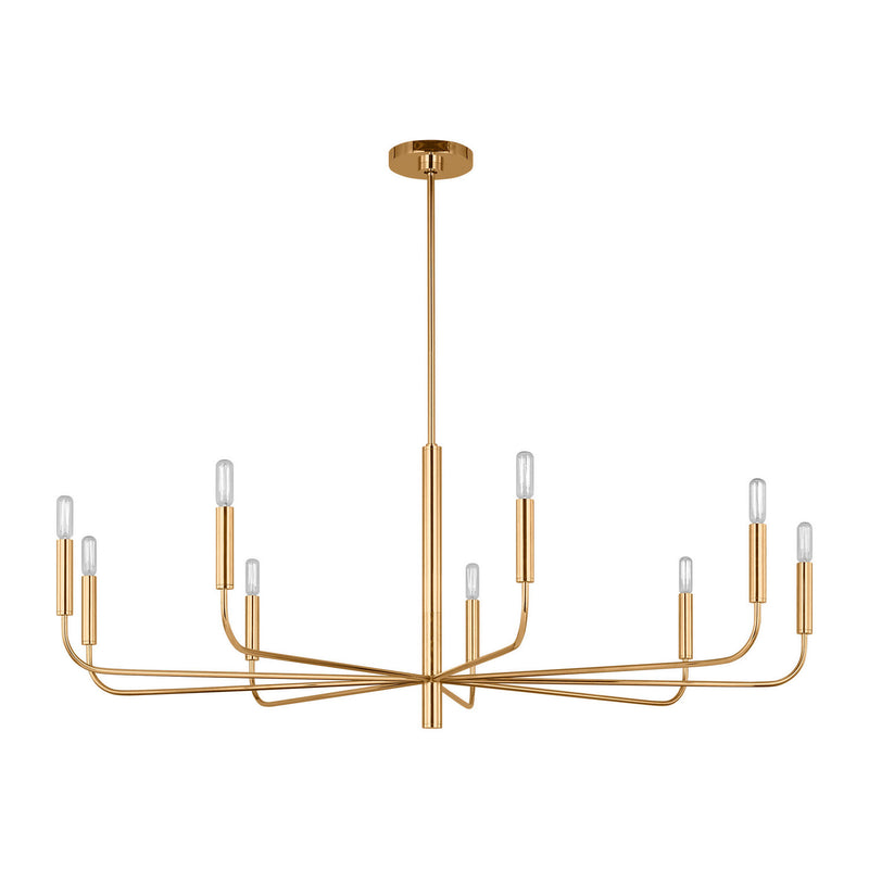 Nine Light Chandelier<br /><span style="color:#4AB0CE;">Entrega: 4-10 dias en USA</span><br /><span style="color:#4AB0CE;font-size:60%;">PREGUNTE POR ENTREGA EN PANAMA</span><br />Collection: Brianna<br />Finish: Burnished Brass