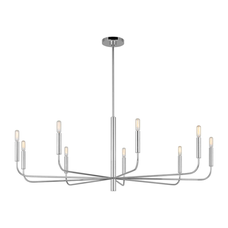 Nine Light Chandelier<br /><span style="color:#4AB0CE;">Entrega: 4-10 dias en USA</span><br /><span style="color:#4AB0CE;font-size:60%;">PREGUNTE POR ENTREGA EN PANAMA</span><br />Collection: Brianna<br />Finish: Polished Nickel
