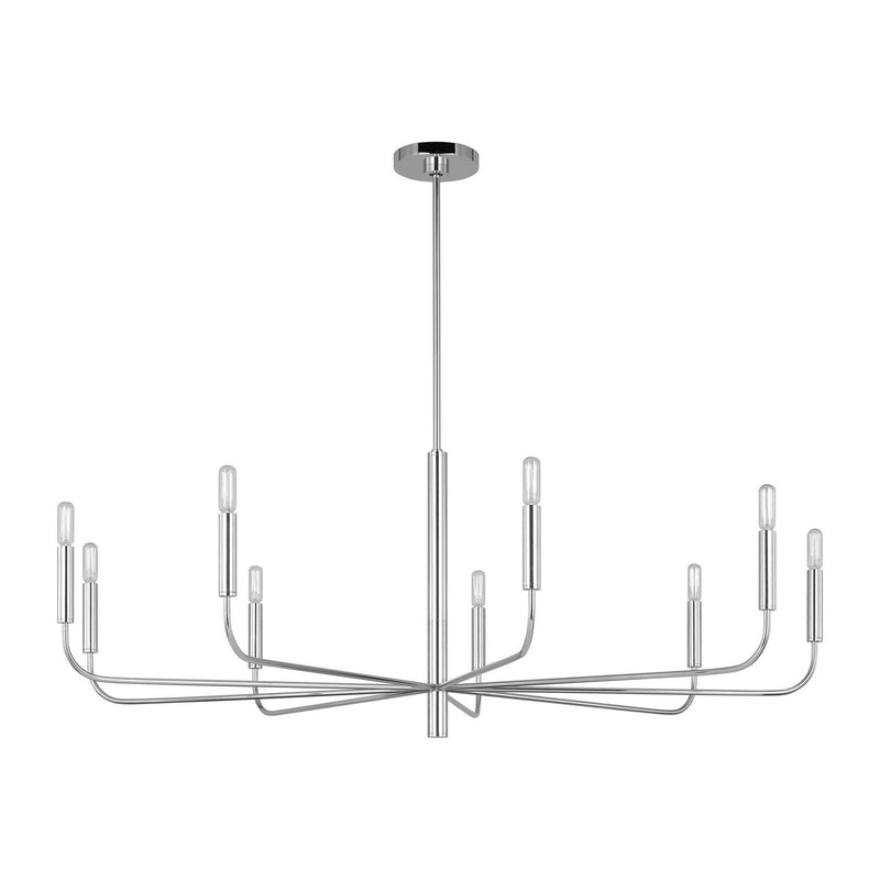Nine Light Chandelier<br /><span style="color:#4AB0CE;">Entrega: 4-10 dias en USA</span><br /><span style="color:#4AB0CE;font-size:60%;">PREGUNTE POR ENTREGA EN PANAMA</span><br />Collection: Brianna<br />Finish: Polished Nickel