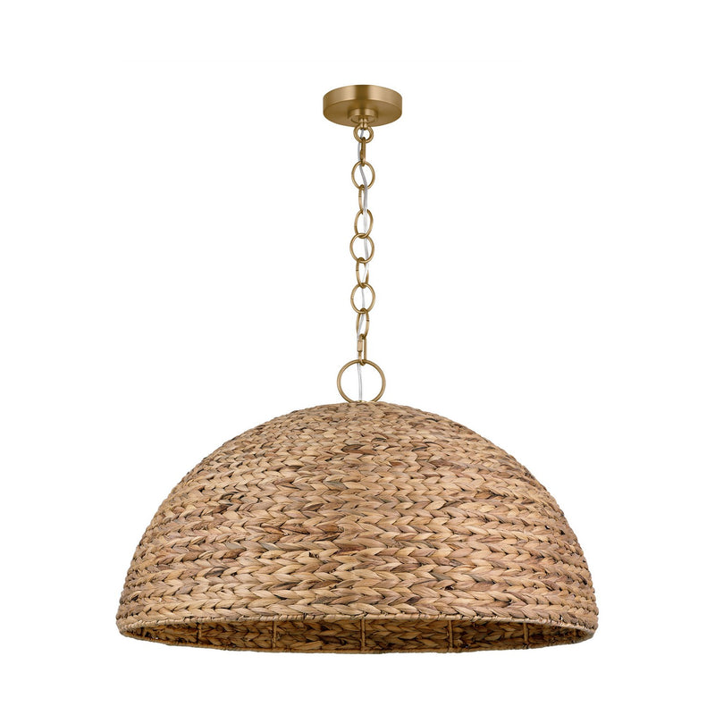 Three Light Pendant<br /><span style="color:#4AB0CE;">Entrega: 4-10 dias en USA</span><br /><span style="color:#4AB0CE;font-size:60%;">PREGUNTE POR ENTREGA EN PANAMA</span><br />Collection: Cay<br />Finish: Burnished Brass