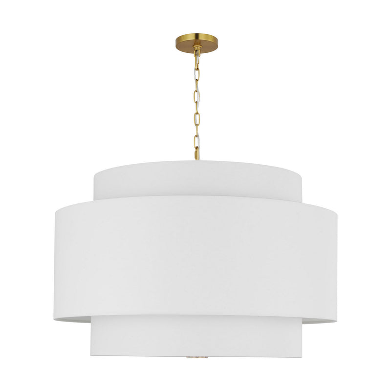 Four Light Pendant<br /><span style="color:#4AB0CE;">Entrega: 4-10 dias en USA</span><br /><span style="color:#4AB0CE;font-size:60%;">PREGUNTE POR ENTREGA EN PANAMA</span><br />Collection: Sawyer<br />Finish: Burnished Brass