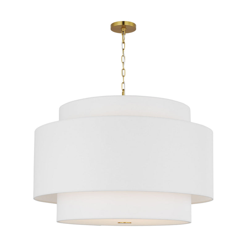Four Light Pendant<br /><span style="color:#4AB0CE;">Entrega: 4-10 dias en USA</span><br /><span style="color:#4AB0CE;font-size:60%;">PREGUNTE POR ENTREGA EN PANAMA</span><br />Collection: Sawyer<br />Finish: Burnished Brass