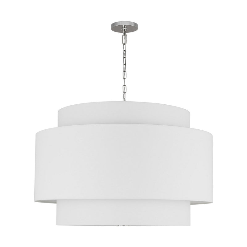 Four Light Pendant<br /><span style="color:#4AB0CE;">Entrega: 4-10 dias en USA</span><br /><span style="color:#4AB0CE;font-size:60%;">PREGUNTE POR ENTREGA EN PANAMA</span><br />Collection: Sawyer<br />Finish: Polished Nickel