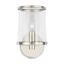 One Light Vanity<br /><span style="color:#4AB0CE;">Entrega: 4-10 dias en USA</span><br /><span style="color:#4AB0CE;font-size:60%;">PREGUNTE POR ENTREGA EN PANAMA</span><br />Collection: Reynolds<br />Finish: Polished Nickel