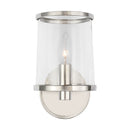 One Light Vanity<br /><span style="color:#4AB0CE;">Entrega: 4-10 dias en USA</span><br /><span style="color:#4AB0CE;font-size:60%;">PREGUNTE POR ENTREGA EN PANAMA</span><br />Collection: Reynolds<br />Finish: Polished Nickel