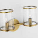 Two Light Vanity<br /><span style="color:#4AB0CE;">Entrega: 4-10 dias en USA</span><br /><span style="color:#4AB0CE;font-size:60%;">PREGUNTE POR ENTREGA EN PANAMA</span><br />Collection: Reynolds<br />Finish: Time Worn Brass