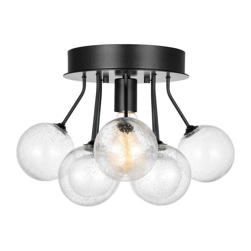 One Light Semi-Flush Mount<br /><span style="color:#4AB0CE;">Entrega: 4-10 dias en USA</span><br /><span style="color:#4AB0CE;font-size:60%;">PREGUNTE POR ENTREGA EN PANAMA</span><br />Collection: Bronzeville<br />Finish: Midnight Black
