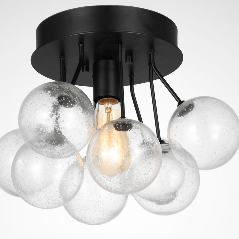 One Light Semi-Flush Mount<br /><span style="color:#4AB0CE;">Entrega: 4-10 dias en USA</span><br /><span style="color:#4AB0CE;font-size:60%;">PREGUNTE POR ENTREGA EN PANAMA</span><br />Collection: Bronzeville<br />Finish: Midnight Black