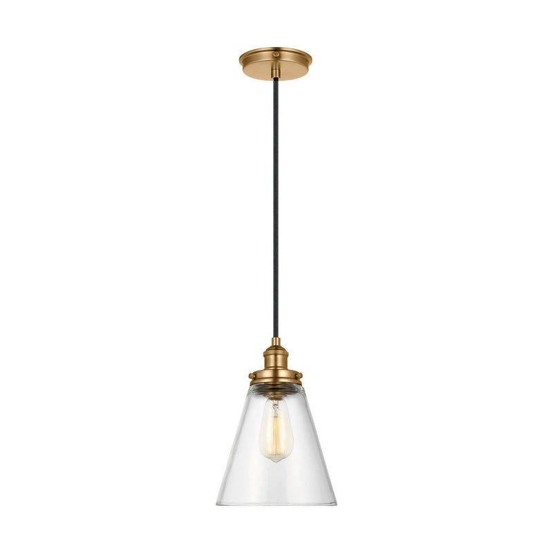 One Light Pendant<br /><span style="color:#4AB0CE;">Entrega: 4-10 dias en USA</span><br /><span style="color:#4AB0CE;font-size:60%;">PREGUNTE POR ENTREGA EN PANAMA</span><br />Collection: Baskin<br />Finish: Satin Brass