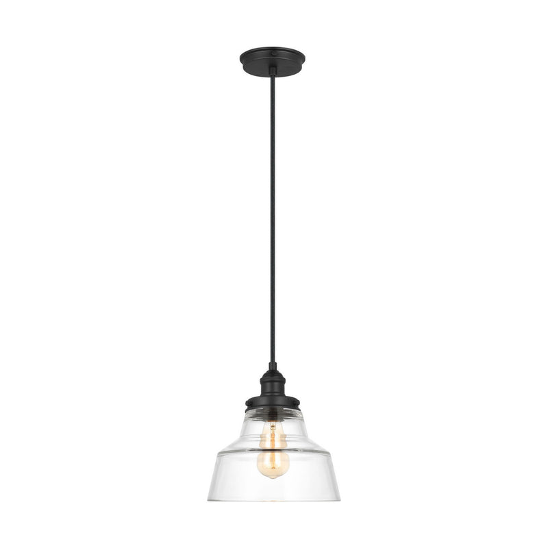 One Light Pendant<br /><span style="color:#4AB0CE;">Entrega: 4-10 dias en USA</span><br /><span style="color:#4AB0CE;font-size:60%;">PREGUNTE POR ENTREGA EN PANAMA</span><br />Collection: Baskin<br />Finish: Midnight Black