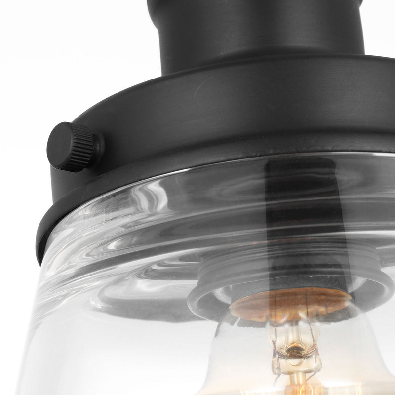 One Light Pendant<br /><span style="color:#4AB0CE;">Entrega: 4-10 dias en USA</span><br /><span style="color:#4AB0CE;font-size:60%;">PREGUNTE POR ENTREGA EN PANAMA</span><br />Collection: Baskin<br />Finish: Midnight Black