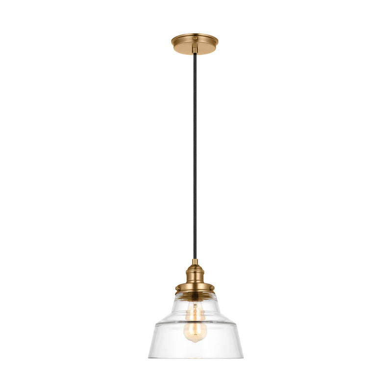 One Light Pendant<br /><span style="color:#4AB0CE;">Entrega: 4-10 dias en USA</span><br /><span style="color:#4AB0CE;font-size:60%;">PREGUNTE POR ENTREGA EN PANAMA</span><br />Collection: Baskin<br />Finish: Satin Brass