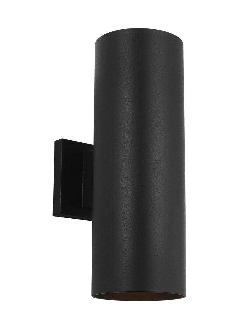Two Light Wall Lantern<br /><span style="color:#4AB0CE;">Entrega: 4-10 dias en USA</span><br /><span style="color:#4AB0CE;font-size:60%;">PREGUNTE POR ENTREGA EN PANAMA</span><br />Collection: Outdoor Cylinders<br />Finish: Textured Black