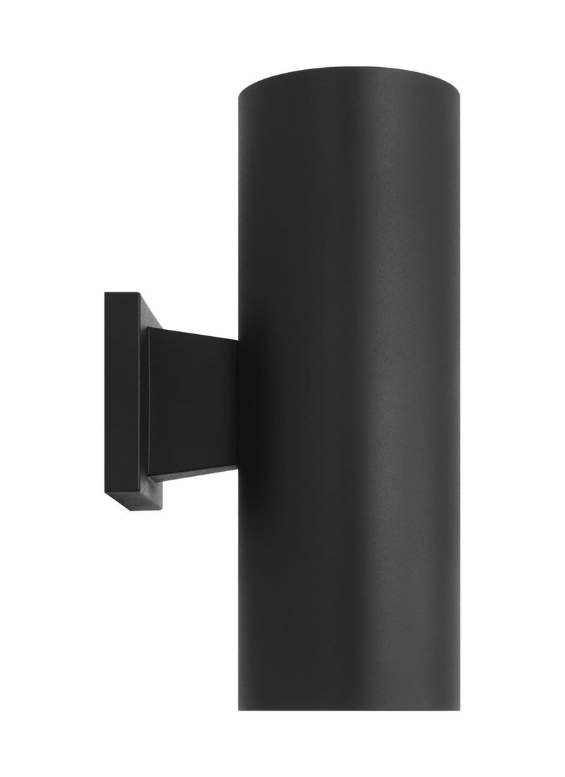 Two Light Wall Lantern<br /><span style="color:#4AB0CE;">Entrega: 4-10 dias en USA</span><br /><span style="color:#4AB0CE;font-size:60%;">PREGUNTE POR ENTREGA EN PANAMA</span><br />Collection: Outdoor Cylinders<br />Finish: Textured Black