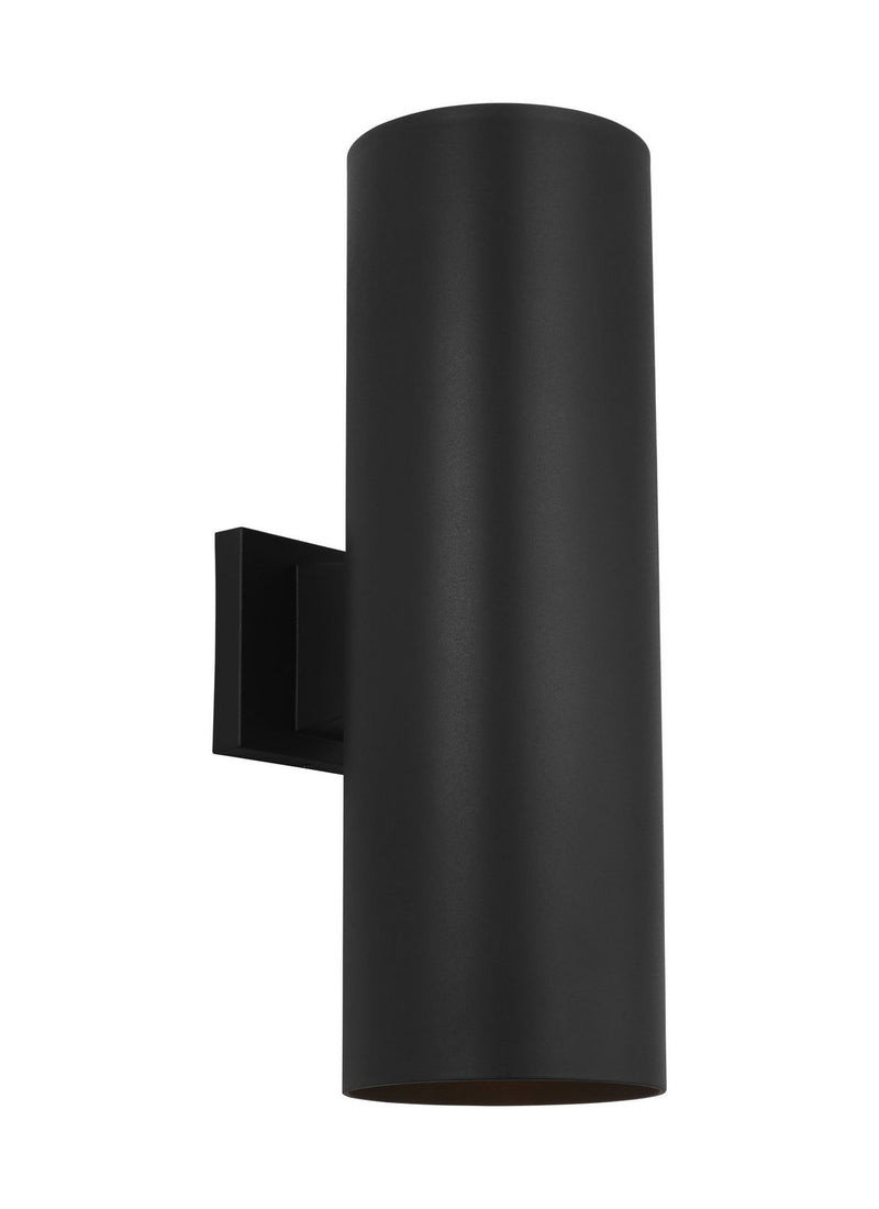 Two Light Wall Lantern<br /><span style="color:#4AB0CE;">Entrega: 4-10 dias en USA</span><br /><span style="color:#4AB0CE;font-size:60%;">PREGUNTE POR ENTREGA EN PANAMA</span><br />Collection: Outdoor Cylinders<br />Finish: Textured Black