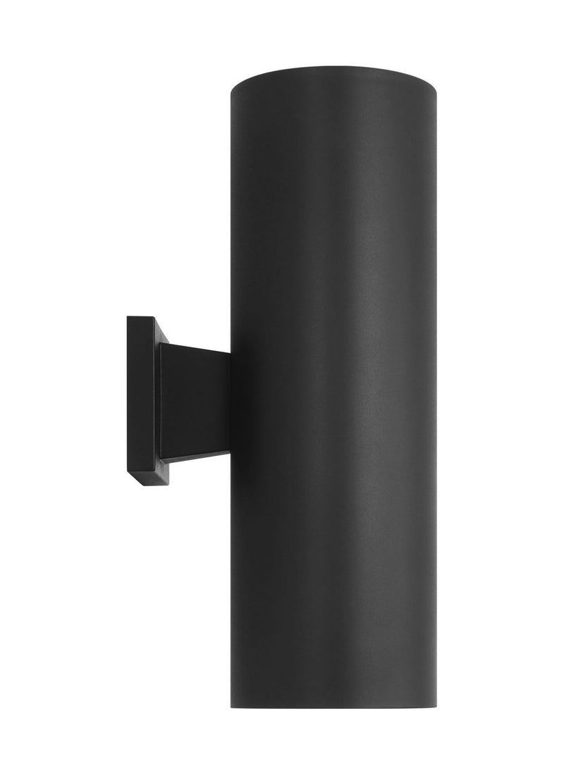 Two Light Wall Lantern<br /><span style="color:#4AB0CE;">Entrega: 4-10 dias en USA</span><br /><span style="color:#4AB0CE;font-size:60%;">PREGUNTE POR ENTREGA EN PANAMA</span><br />Collection: Outdoor Cylinders<br />Finish: Textured Black