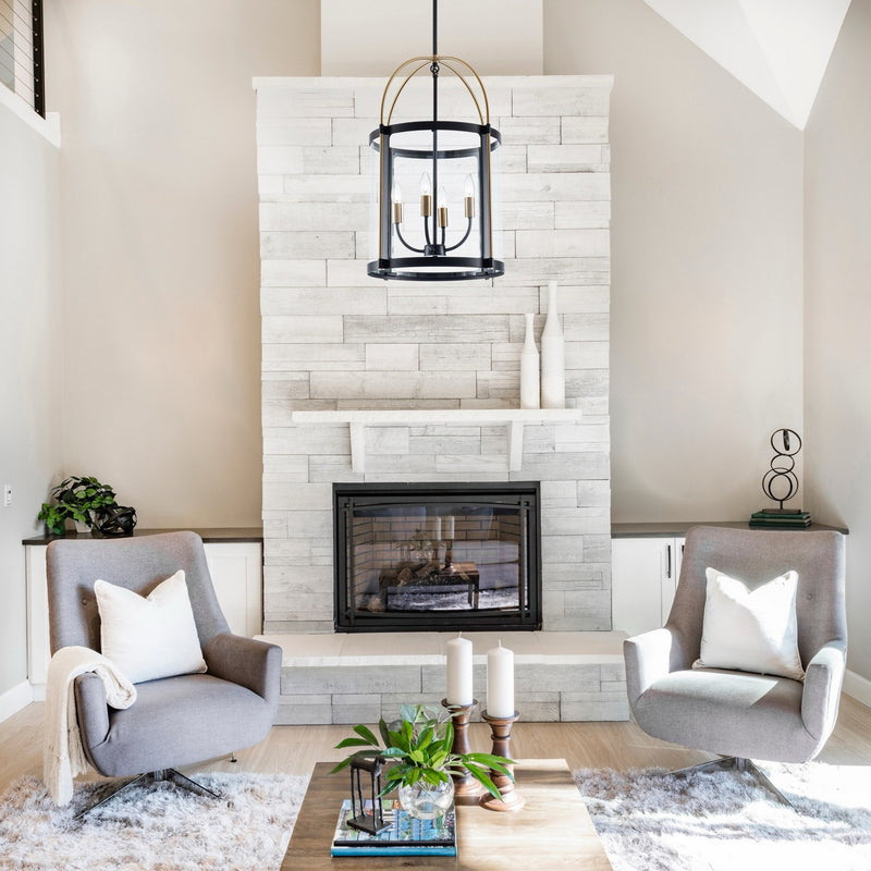 Artcraft Canada - AC11515BB - Four Light Pendant - Bonita - Black and Brushed Brass