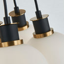 Seven Light Pendant<br /><span style="color:#4AB0CE;">Entrega: 4-10 dias en USA</span><br /><span style="color:#4AB0CE;font-size:60%;">PREGUNTE POR ENTREGA EN PANAMA</span><br />Collection: Gem<br />Finish: Black and Brushed Brass