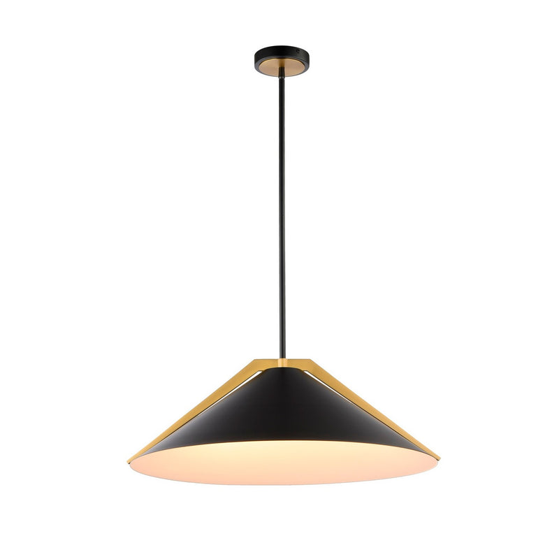 Three Light Pendant<br /><span style="color:#4AB0CE;">Entrega: 4-10 dias en USA</span><br /><span style="color:#4AB0CE;font-size:60%;">PREGUNTE POR ENTREGA EN PANAMA</span><br />Collection: Baltic<br />Finish: Black and Brushed Brass