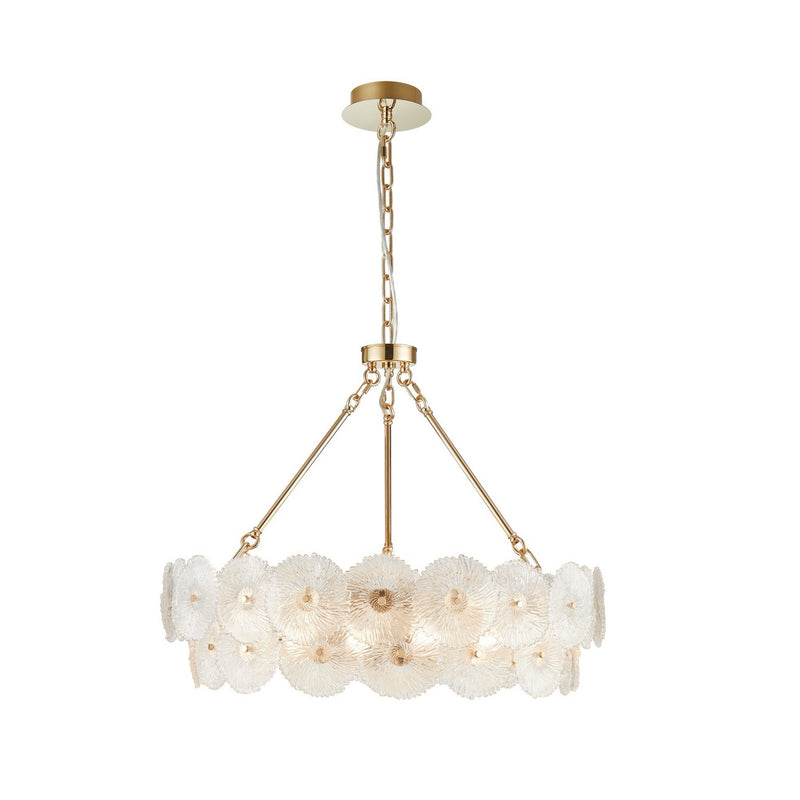 18 Light Chandelier<br /><span style="color:#4AB0CE;">Entrega: 4-10 dias en USA</span><br /><span style="color:#4AB0CE;font-size:60%;">PREGUNTE POR ENTREGA EN PANAMA</span><br />Collection: Bloom<br />Finish: Brass