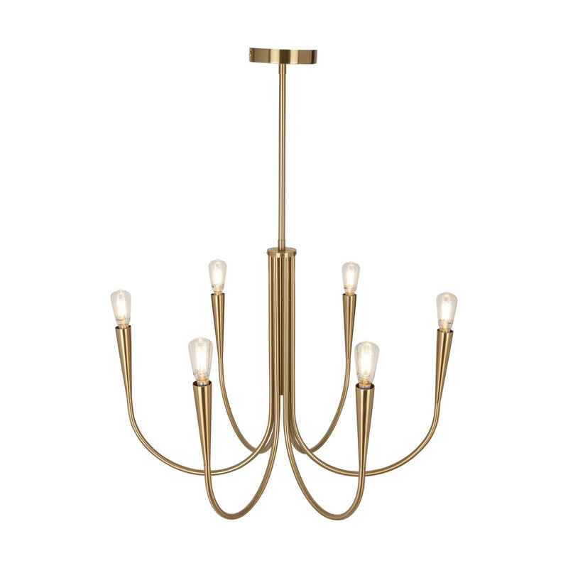 Six Light Chandelier<br /><span style="color:#4AB0CE;">Entrega: 4-10 dias en USA</span><br /><span style="color:#4AB0CE;font-size:60%;">PREGUNTE POR ENTREGA EN PANAMA</span><br />Collection: Bronte<br />Finish: Brass