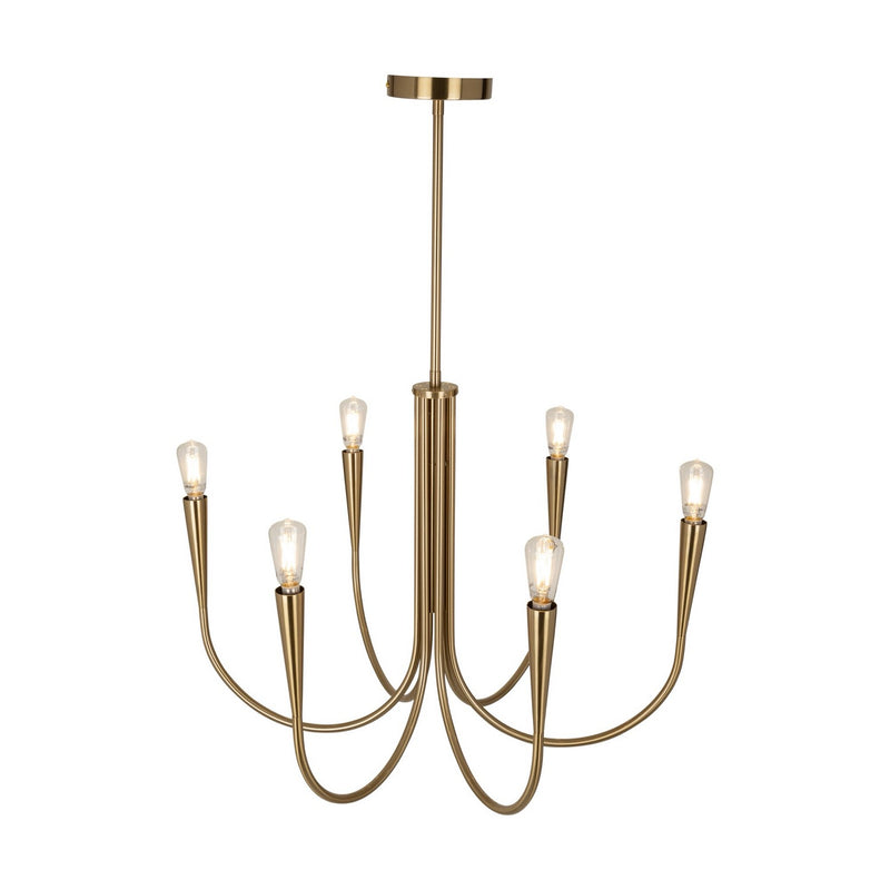 Six Light Chandelier<br /><span style="color:#4AB0CE;">Entrega: 4-10 dias en USA</span><br /><span style="color:#4AB0CE;font-size:60%;">PREGUNTE POR ENTREGA EN PANAMA</span><br />Collection: Bronte<br />Finish: Brass