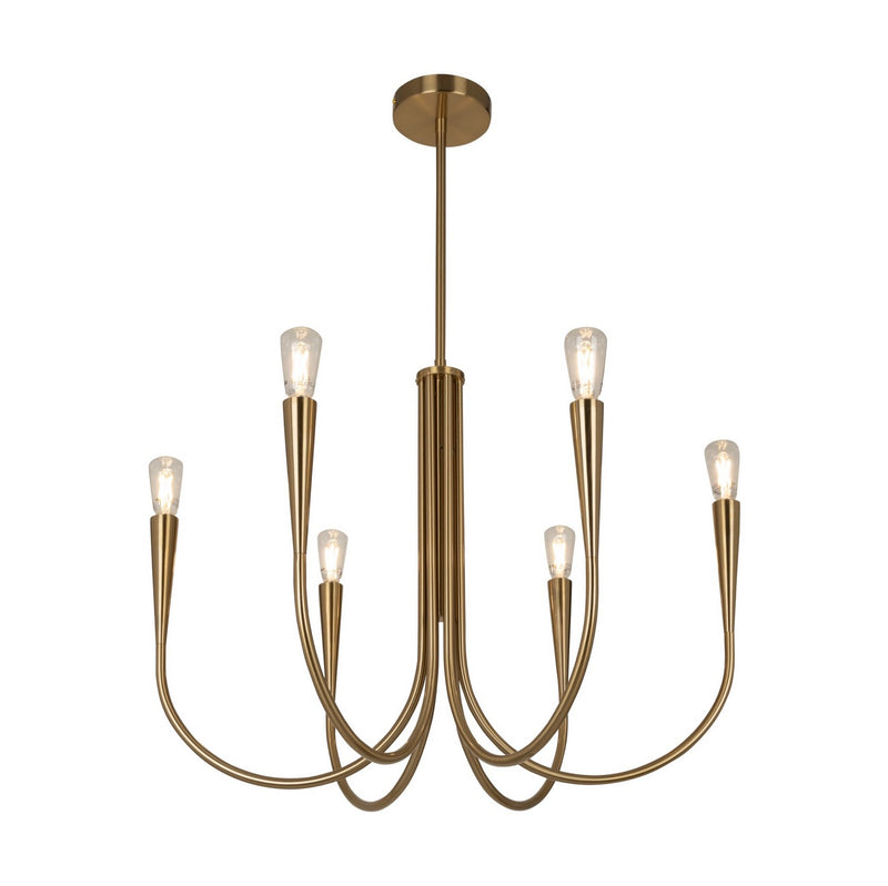 Six Light Chandelier<br /><span style="color:#4AB0CE;">Entrega: 4-10 dias en USA</span><br /><span style="color:#4AB0CE;font-size:60%;">PREGUNTE POR ENTREGA EN PANAMA</span><br />Collection: Bronte<br />Finish: Brass
