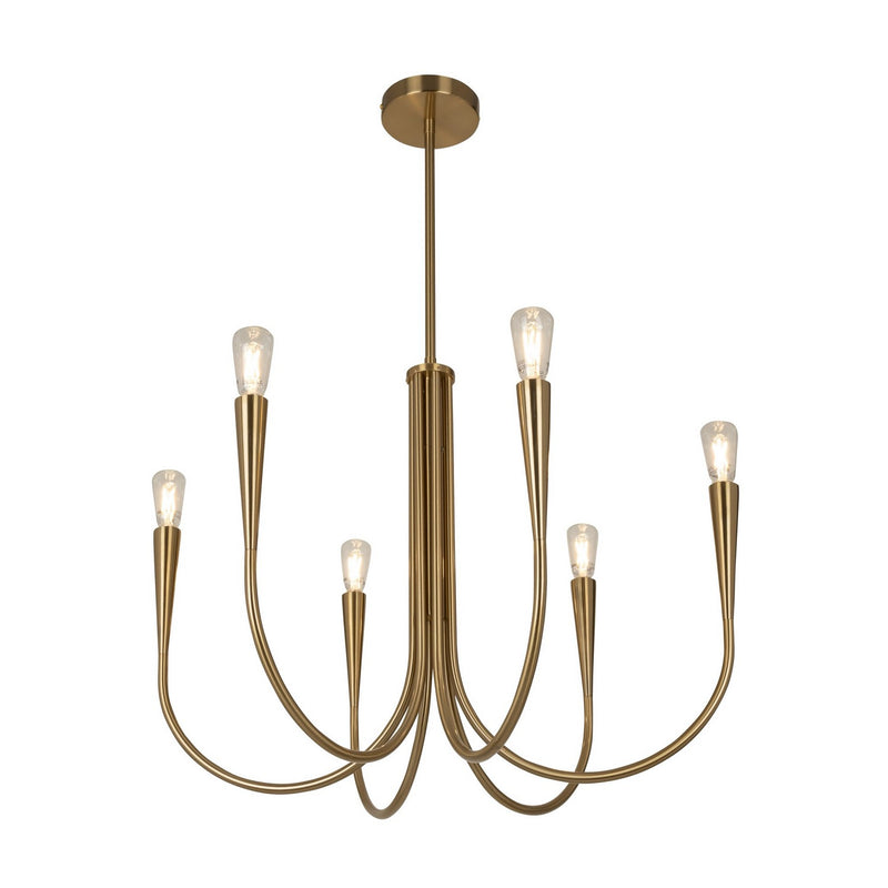 Six Light Chandelier<br /><span style="color:#4AB0CE;">Entrega: 4-10 dias en USA</span><br /><span style="color:#4AB0CE;font-size:60%;">PREGUNTE POR ENTREGA EN PANAMA</span><br />Collection: Bronte<br />Finish: Brass